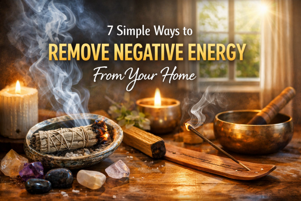 7 simple ways to remove negative energy from your home using sage, palo santo, incense, candles and crystals